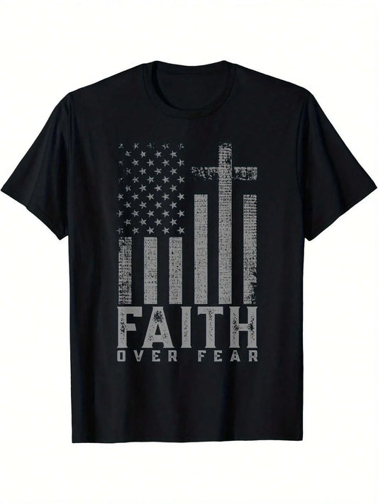 Men's Faith Over Fear American Flag T-Shirt