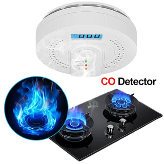 Portable CO Detector with LED Indicator, Warning Alarm Senso - Battery Powered