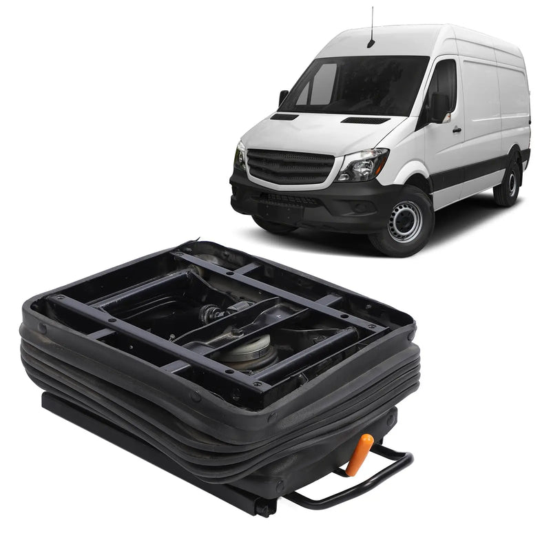 Air seat shock absorber base with dust cover