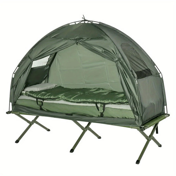 1-person Elevate Folding Tent/Camping Cot w/Air Mattress and Sleeping Bag