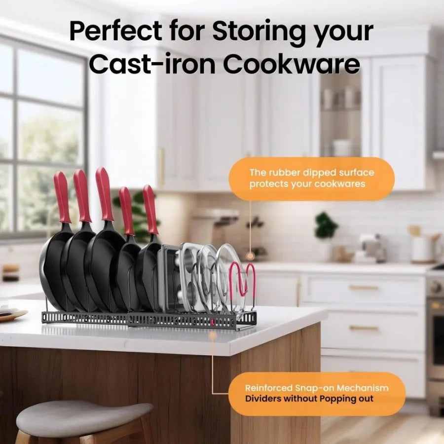 2 Pack Expandable Pot Lid Rack Organizer