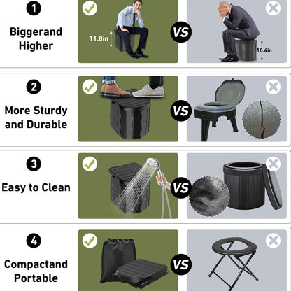 Pop up Privacy Tent with Portable Toilet, Shower, Changing Room