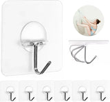 Large Adhesive Hooks for Hanging Heavy Duty Wall Hooks Self Adhesive Transparent Hook for Bathroom Shower Door