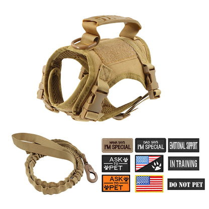 Tactical Cat Harness Leash with 9 Patches