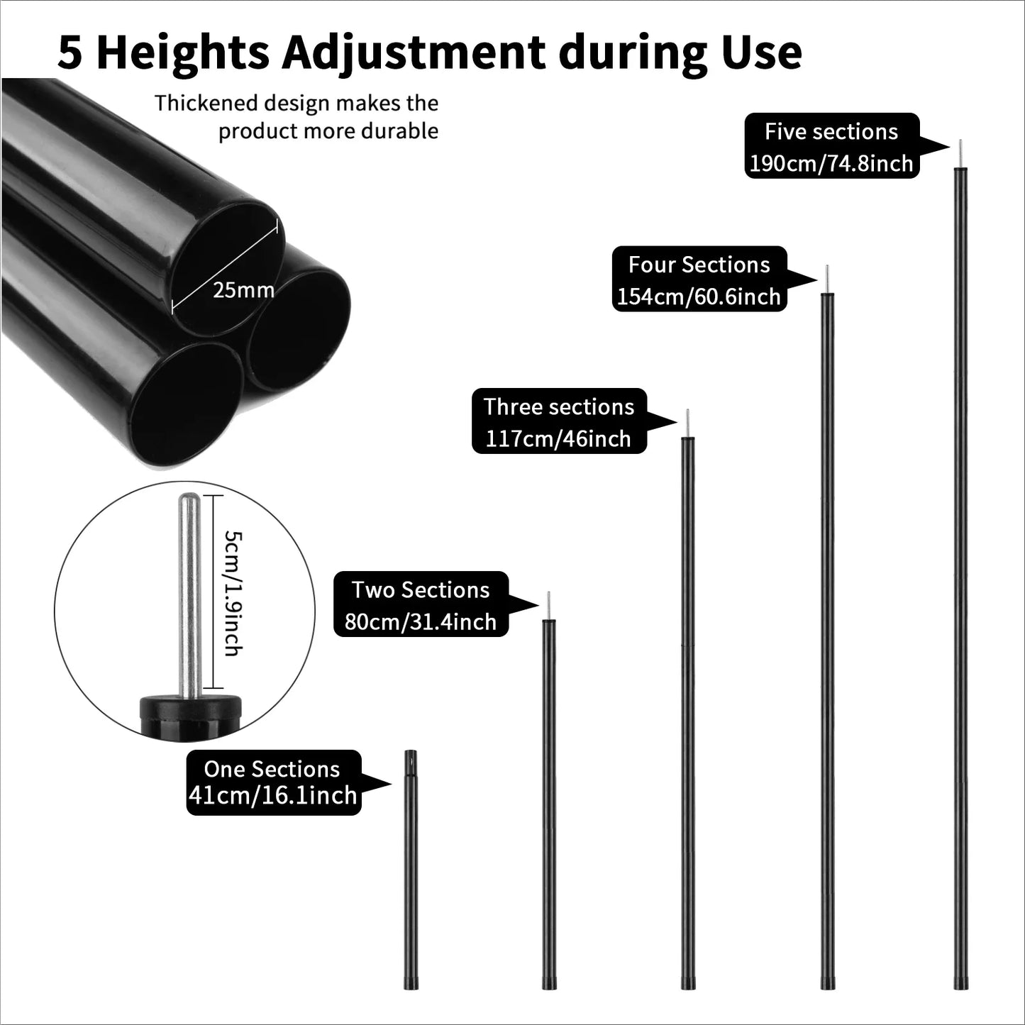 Set of 2 Telescoping Tarp Poles