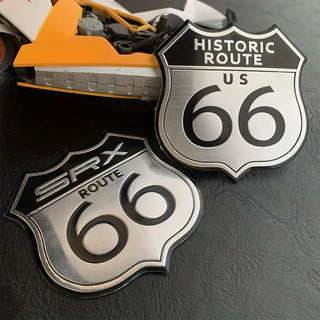 Historic Route US 66, Aluminum 3D Sticker