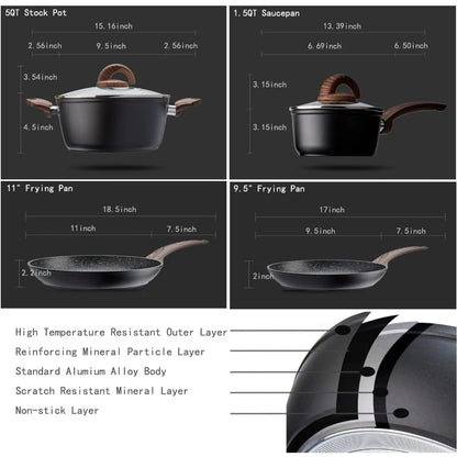 Non-Stick, Ceramic Cookware Set