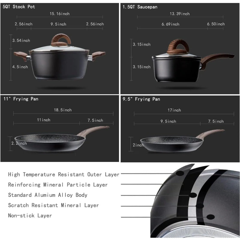 Non-Stick, Ceramic Cookware Set