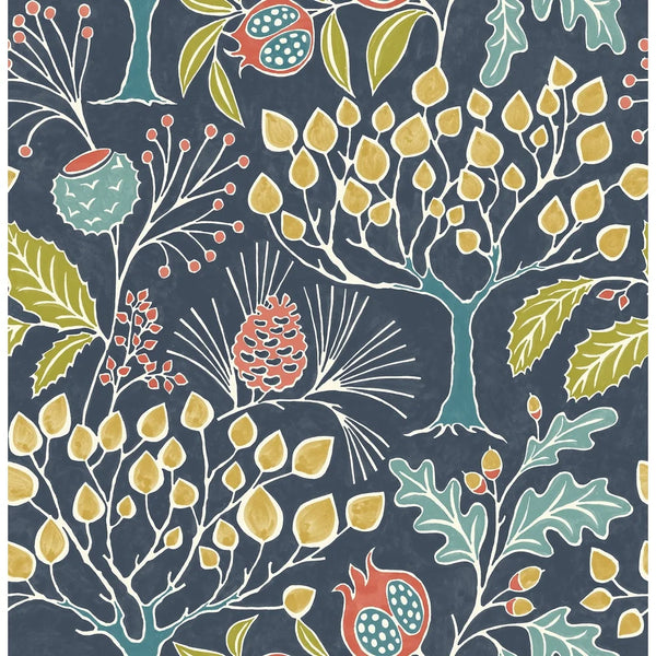 Multicolored Vintage Flora Peel and Stick Vinyl Wallpaper