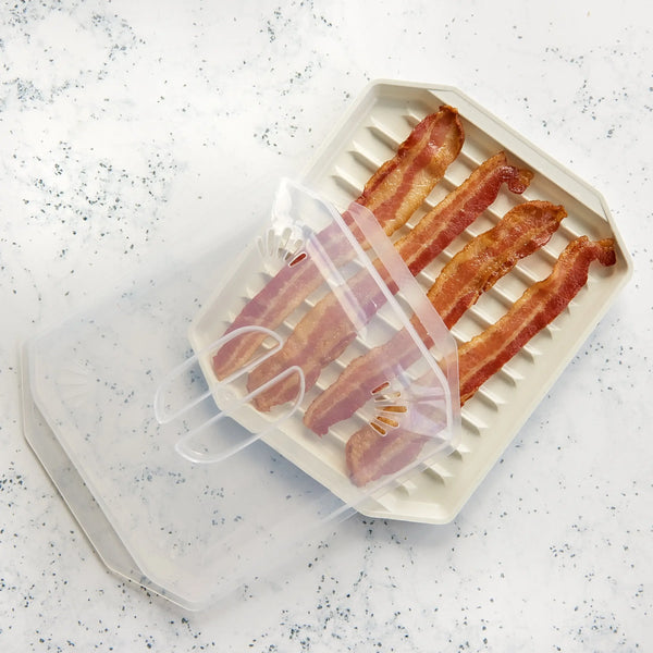 Microwave Safe Covered Bacon Rack with Lid