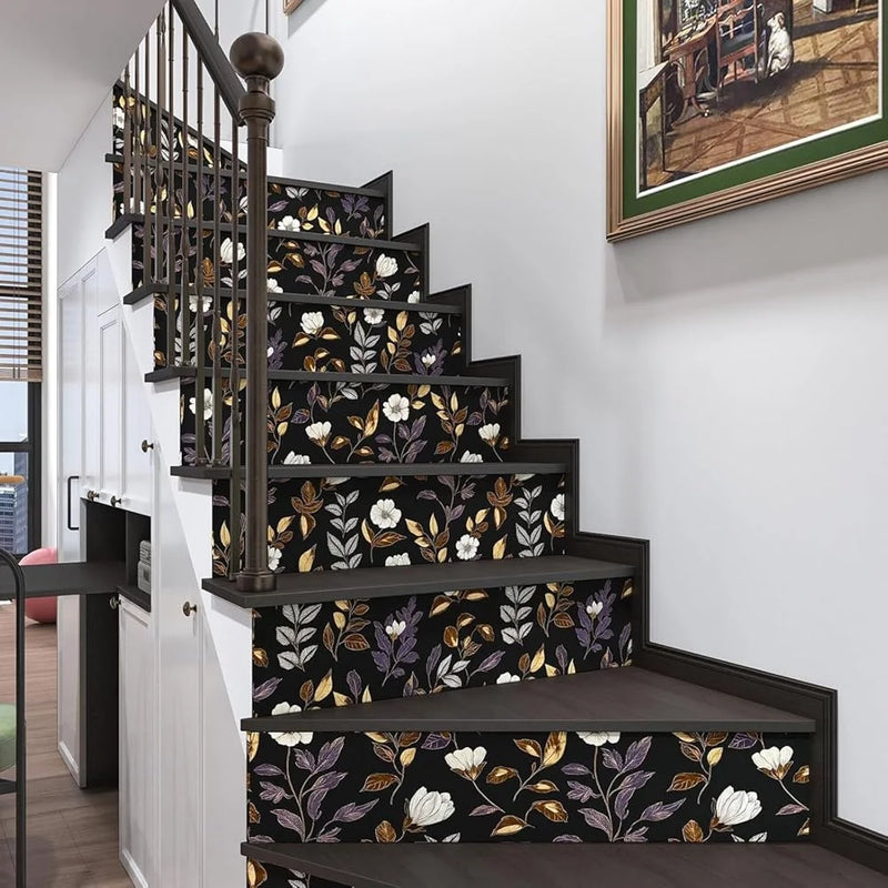 Vintage Gold Leaf Peel and Stick Dark Floral Wallpaper