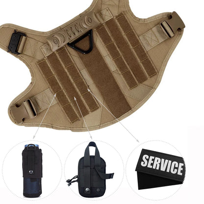 Tactical Dog Harness, Leash, Bags Set