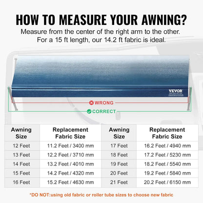 15' (14.2 fabric) RV Awning Fabric Replacement