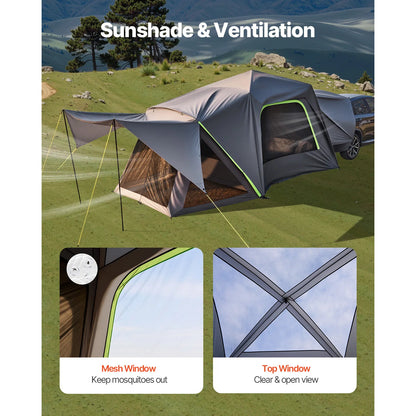 SUV Tent for Camping with Shade Awning and Mesh Windows