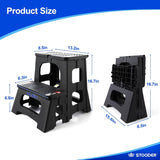 Folding 2-Step Stool, Anti-Slip Rubber Feet