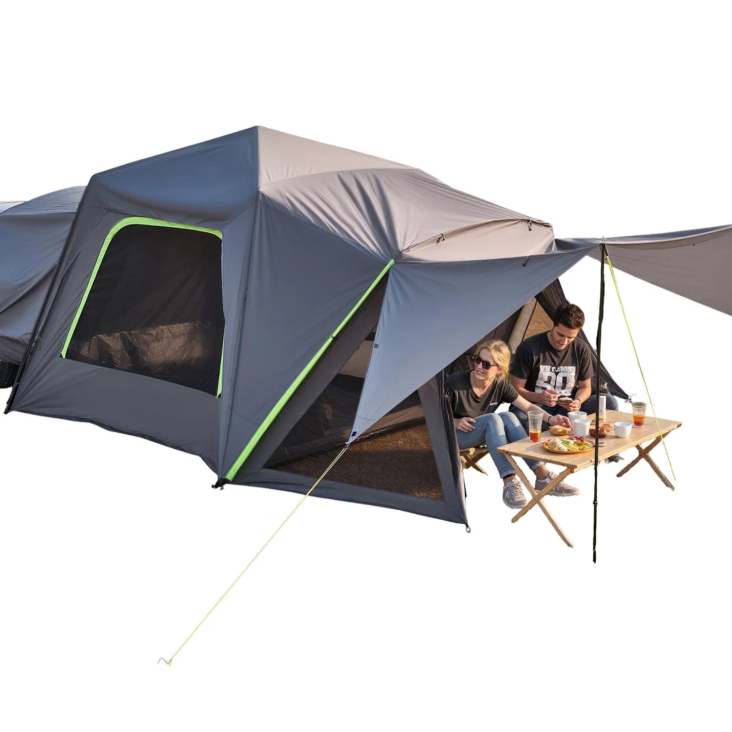 SUV Tent for Camping with Shade Awning and Mesh Windows