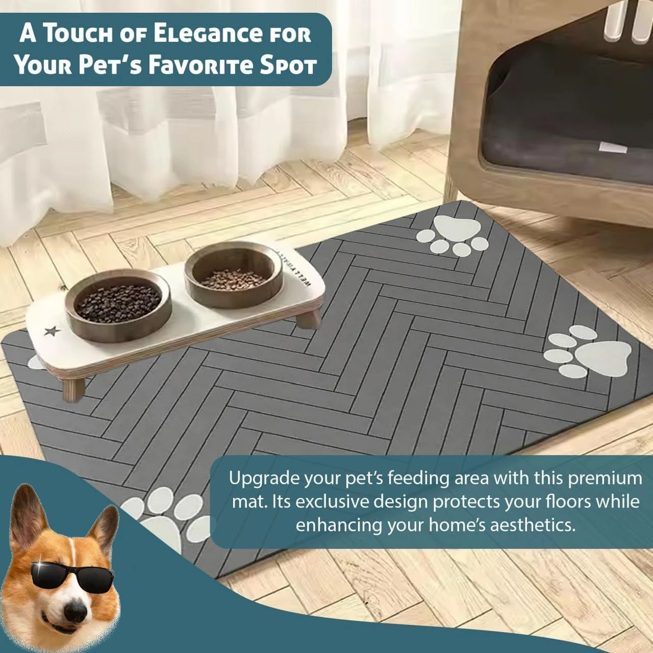 Natural Diatomite Pet Feeding Mat - (12x20in)