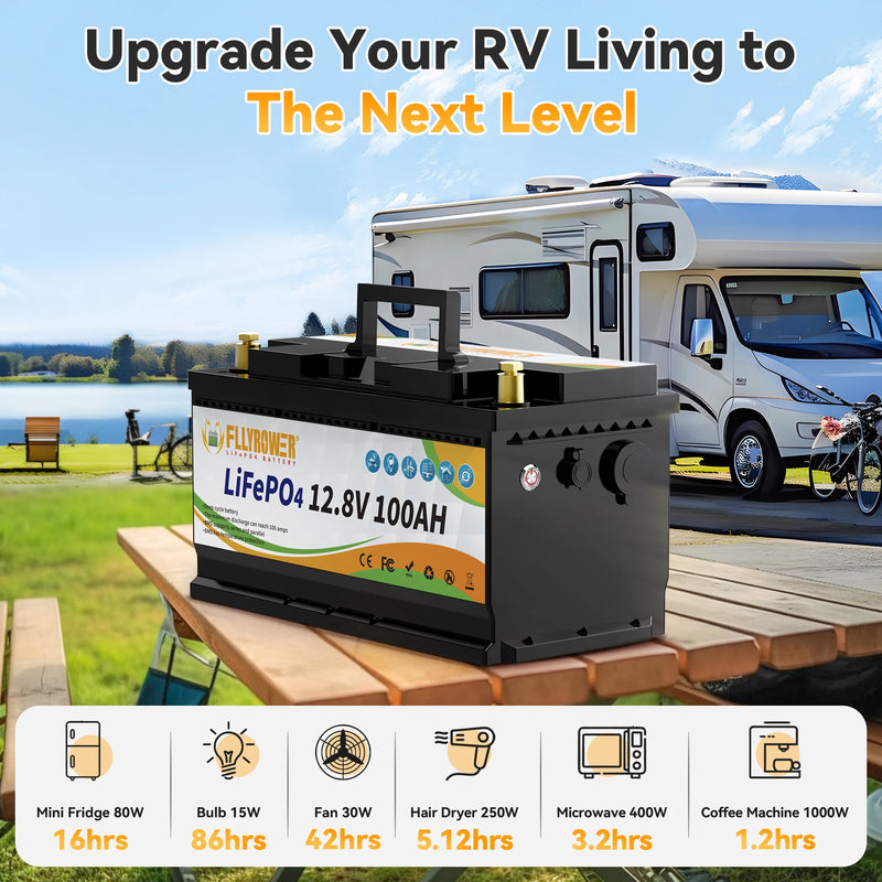 12V 100Ah LiFePo4 BMS Battery Pack