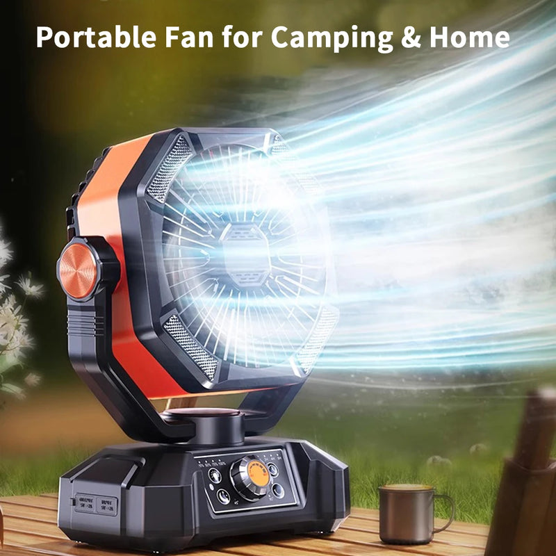 Portable Camping Fan with LED Lantern