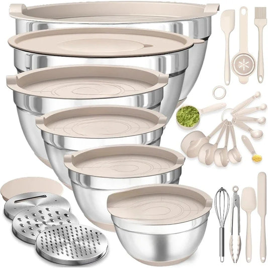 26PCS Stainless Steel Mixing Bowls with Airtight Lids