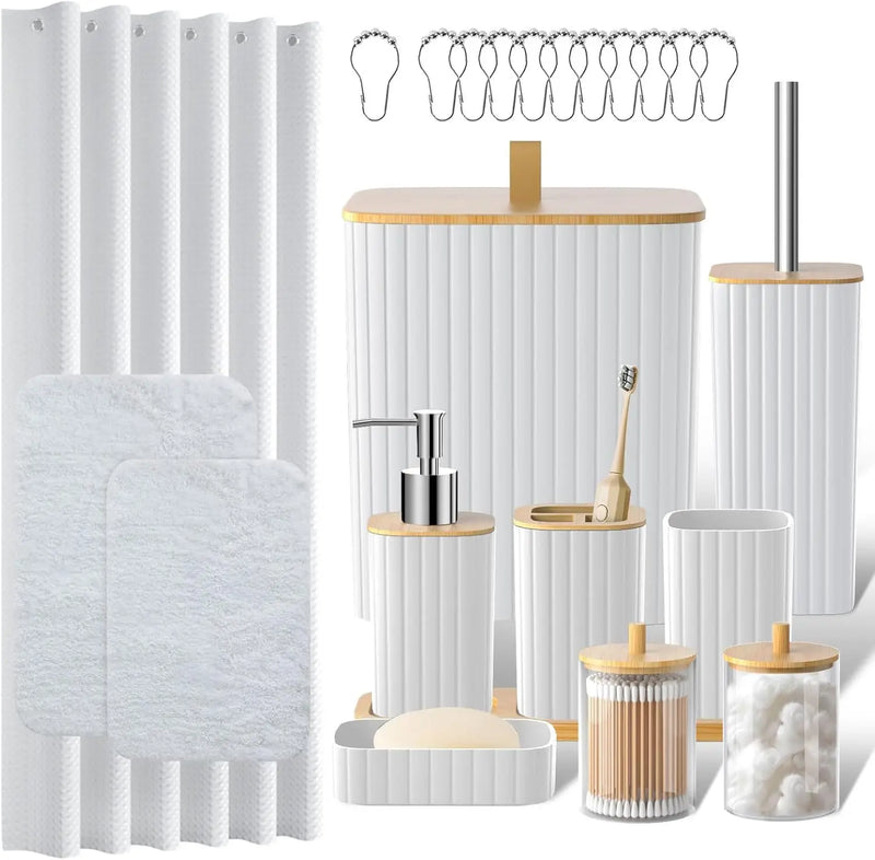 24PCS White Bathroom Set