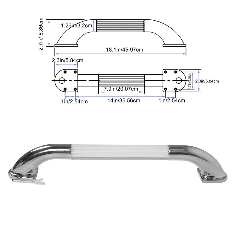 18-inch RV Blue LED Lighted Handrail,12V