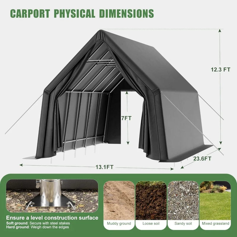 Portable Garage, Heavy Duty RV Carport Canopy