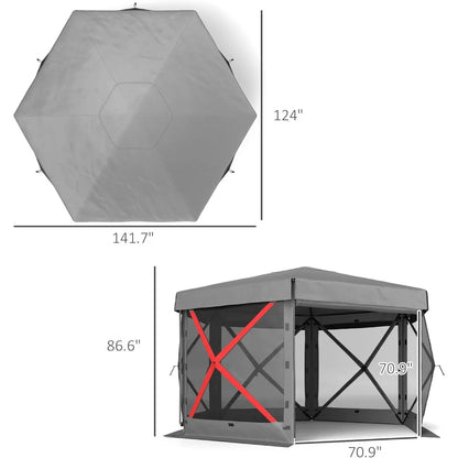 12' x 12' Hexagonal Pop-Up Gazebo Tent