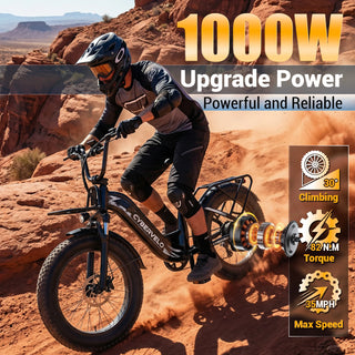 1000W Electric Bike for Adults 30+MPH 80 Miles Max Range