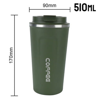 Travel Thermo Cafe Coffee Mug - Stainless Steel