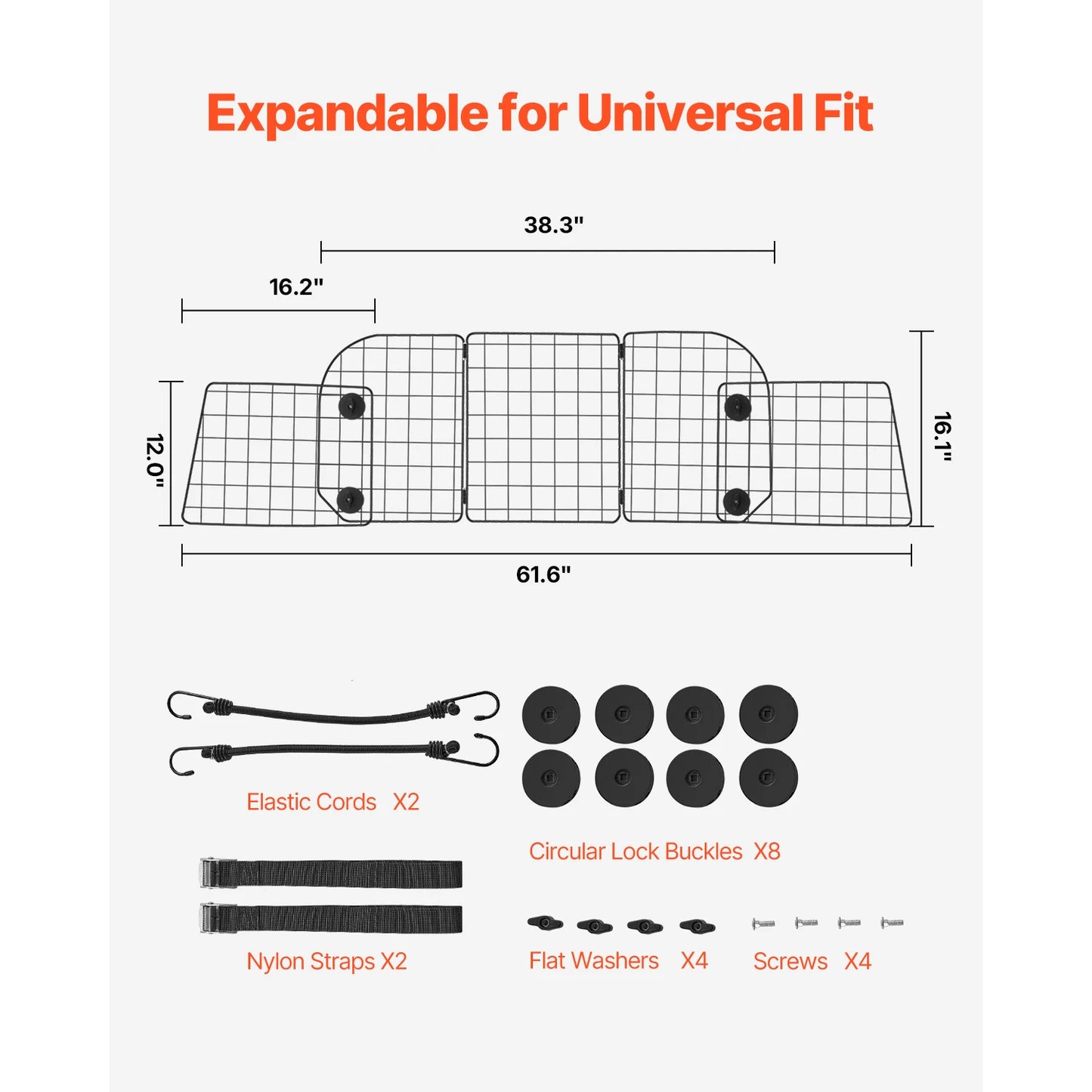Universal-Fit Dog Car Barrier