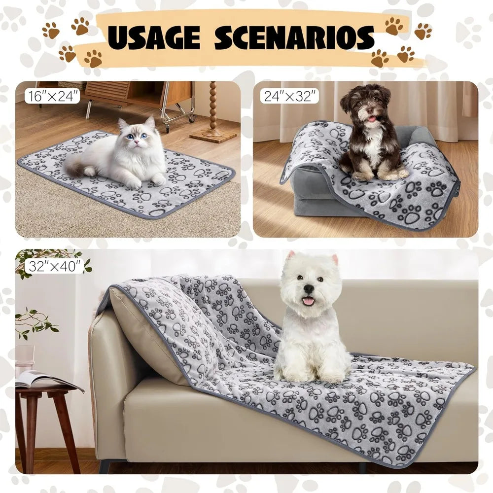 3 Pcs Soft Dog Blankets - 24x16 Inches