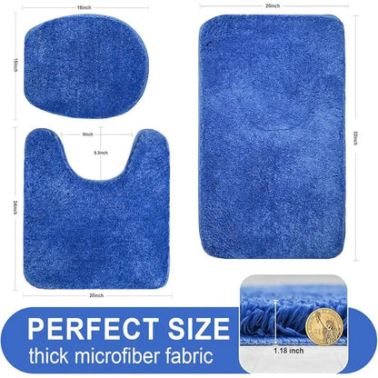 3 Piece Bathroom Rugs Set