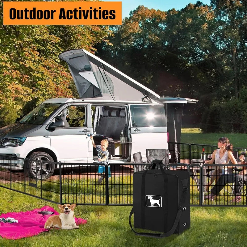 Dog Playpen Storage Bag, 25.2 ‘L x 7.9 “W x 25.2”H 8 Panels and 9 Stakes