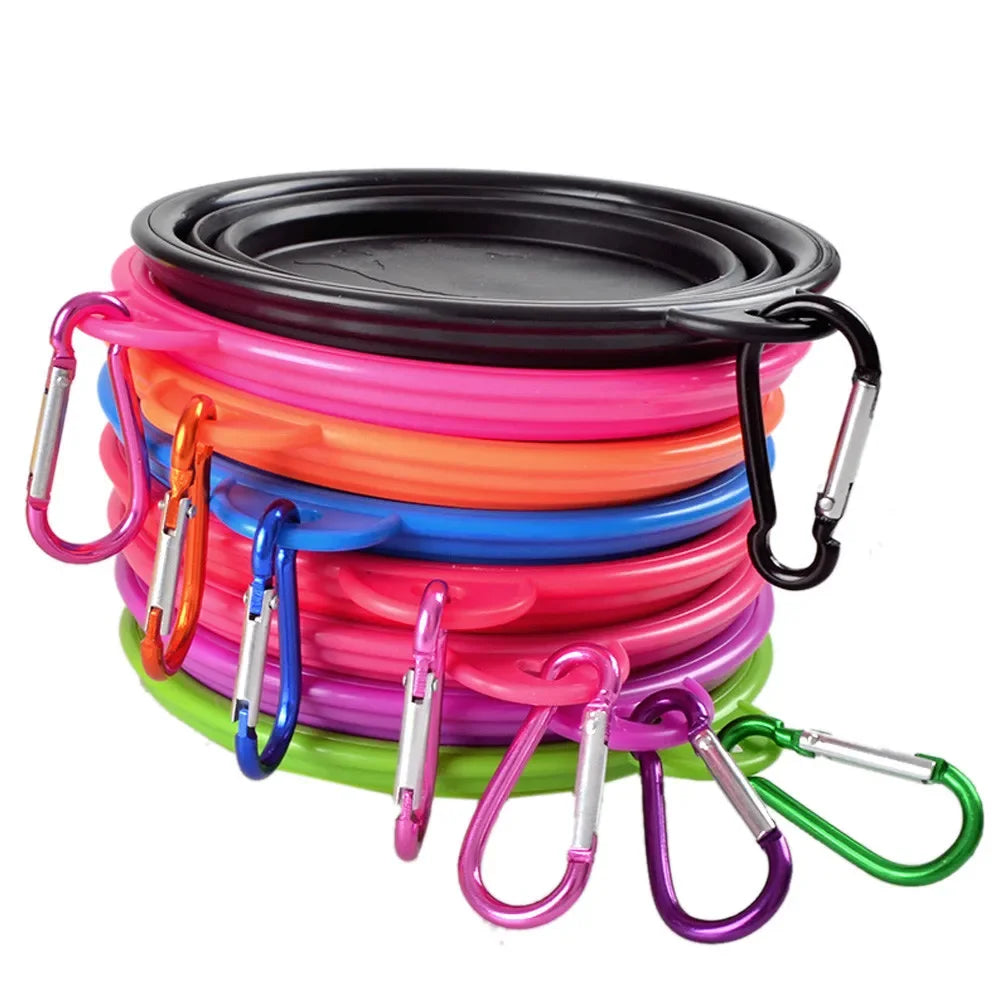 Collapsible Silicone Dog Food Water Bowl
