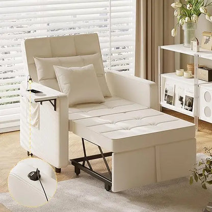 3-in-1 Velvet Sofa Bed with Wing Table and USB Ports (6 colors)