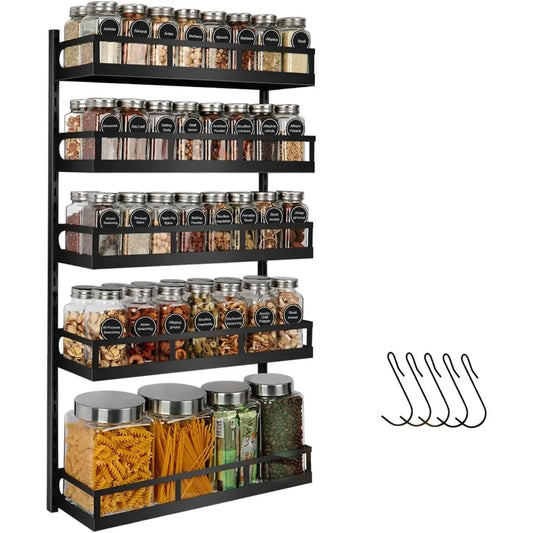 Wall Mount Spice Rack 5 Tier