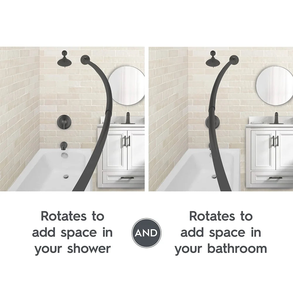 Adjustable Rotating Curved Shower Bar