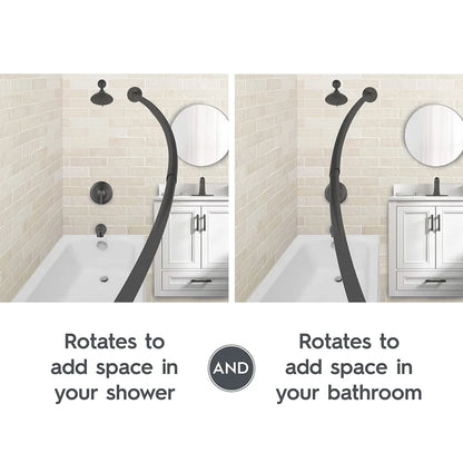 Adjustable Rotating Curved Shower Bar