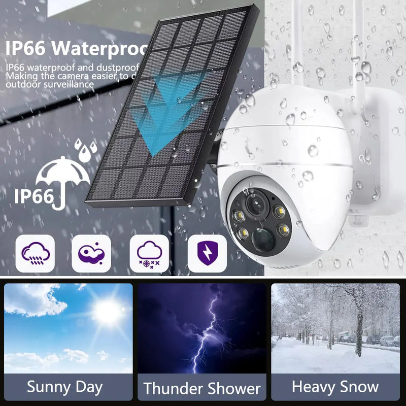 Camera 4G SIM Card 5MP Solar Panel Outdoor Monitoring