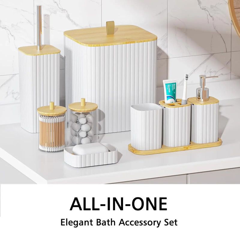 24PCS White Bathroom Set