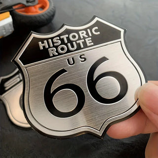 Historic Route US 66, Aluminum 3D Sticker