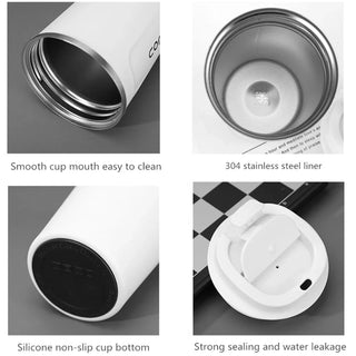Travel Thermo Cafe Coffee Mug - Stainless Steel