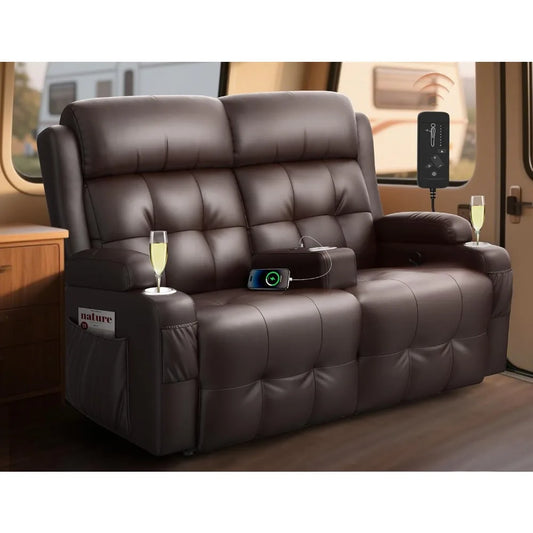 Oversized Wall Hugger RV Recliner Sofa with Massage
