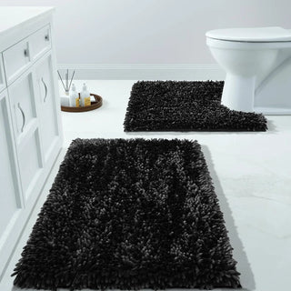 Luxury Shaggy Extra Thick Bathroom Rugs - 2 Piece Set
