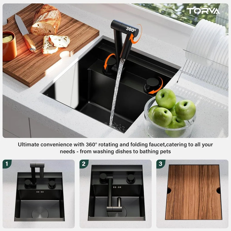 RV Kitchen Sink, 13 x 15 x 9 Inch Undermount Sink