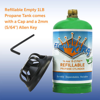 Flame King Eco Friendly Sustainable 1lb Empty Refillable Propane Tank