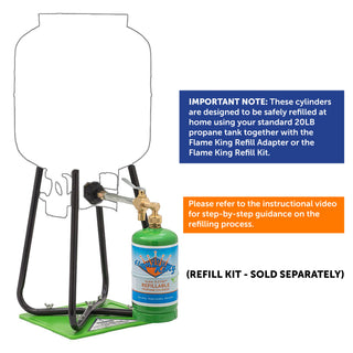 Flame King Eco Friendly Sustainable 1lb Empty Refillable Propane Tank