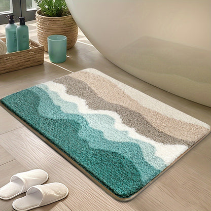 1pc Ultra Soft Flannel Bathroom Mat - Non-Slip