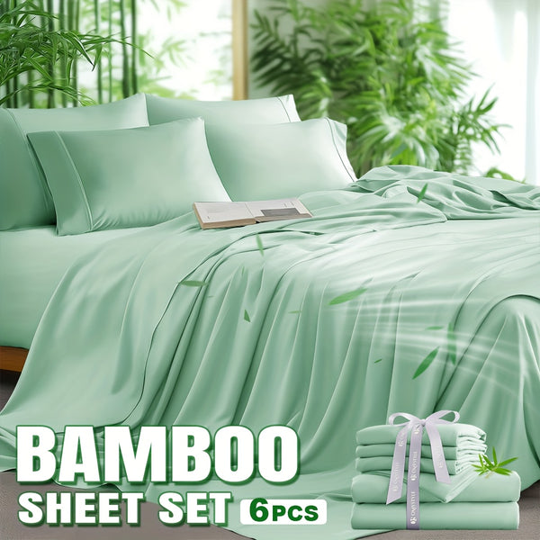6PCS Bamboo Blend Bed Sheet Set
